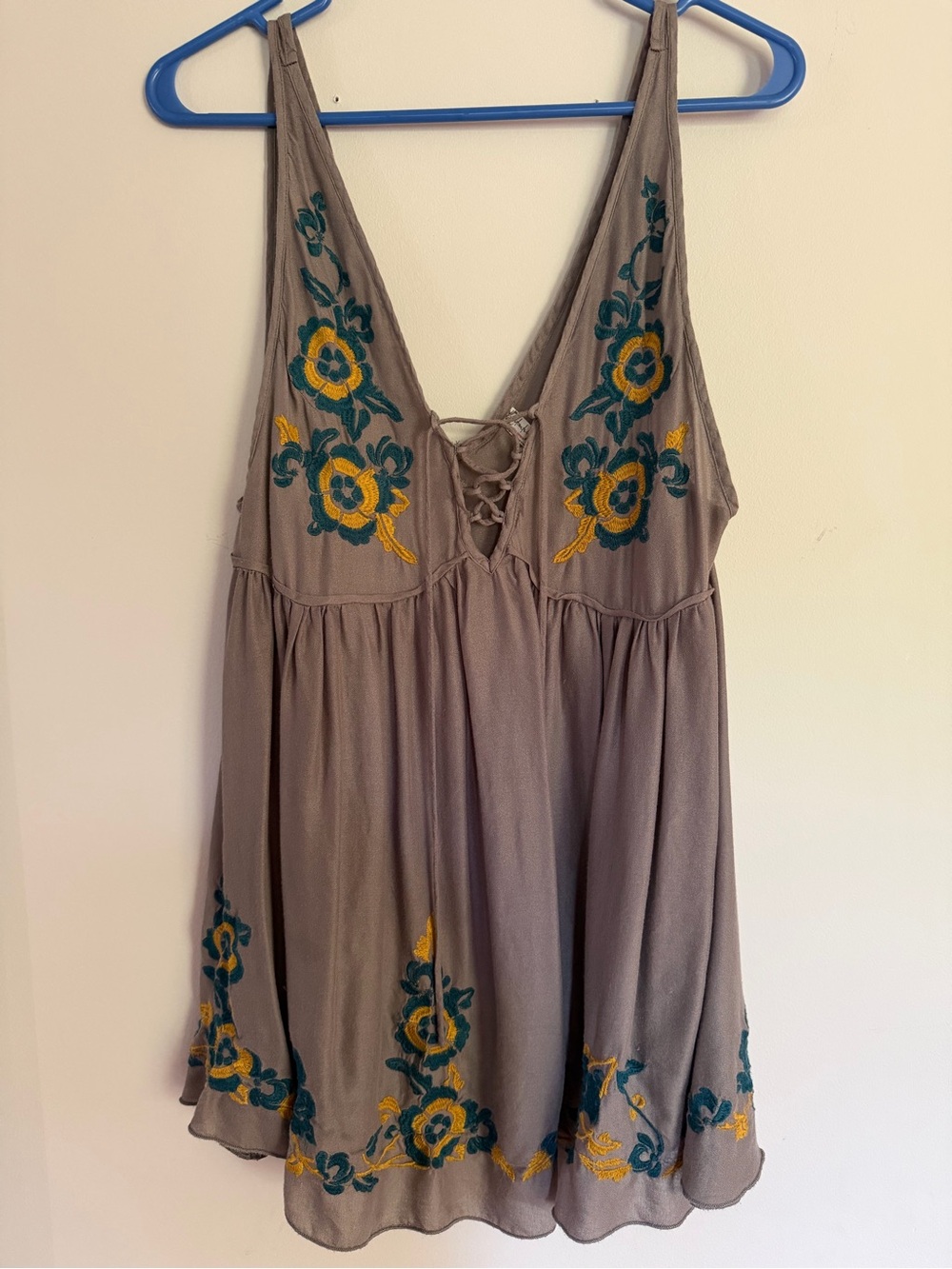Free People Intimately Embroidered Aida Gray Boho Slip Dress XS - Picture 2 of 6